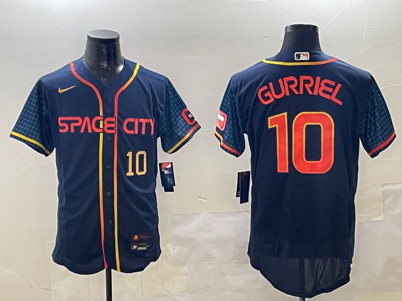 Men Houston Astros #10 Gurriel Blue City Edition Elite 2025 Nike MLB Jersey style 5